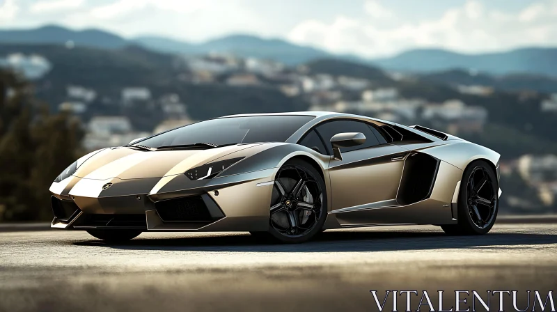 Luxury Supercar on Mountain Highway AI Image