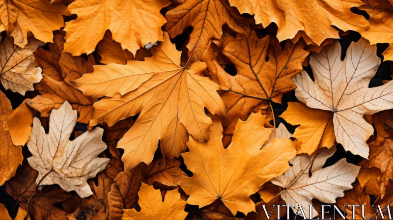 AI ART Autumn Leaves in Monochromatic Light Orange and Dark Gold