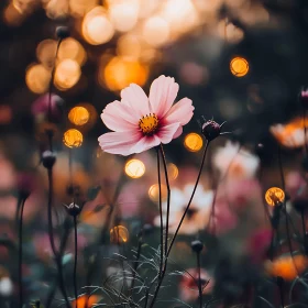 Pink Blossom with Bokeh Sunlight