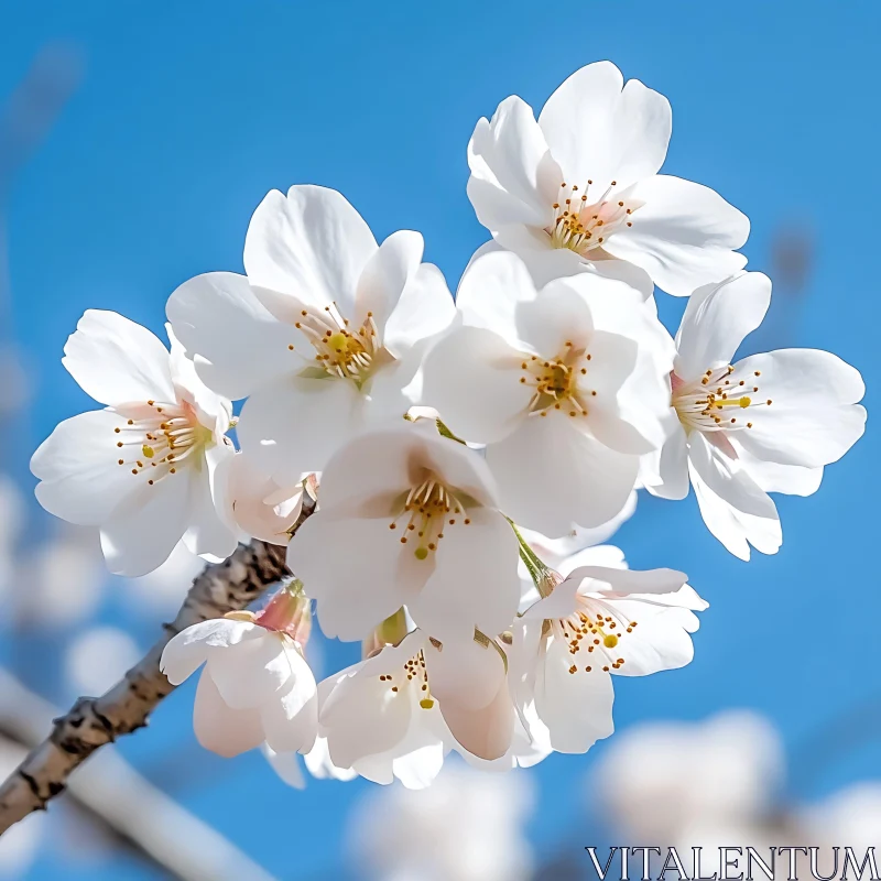 White Cherry Blossoms in Spring