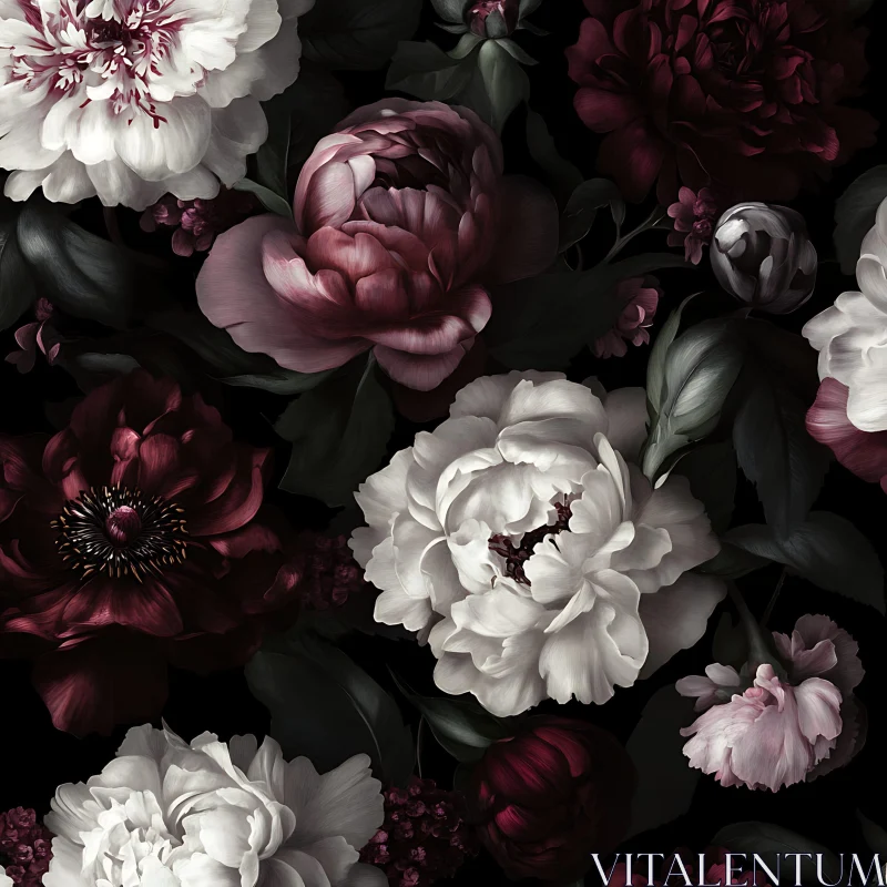 Dark and Detailed Peony Blooms