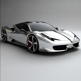 Luxury Sports Car in Silver Metallic
