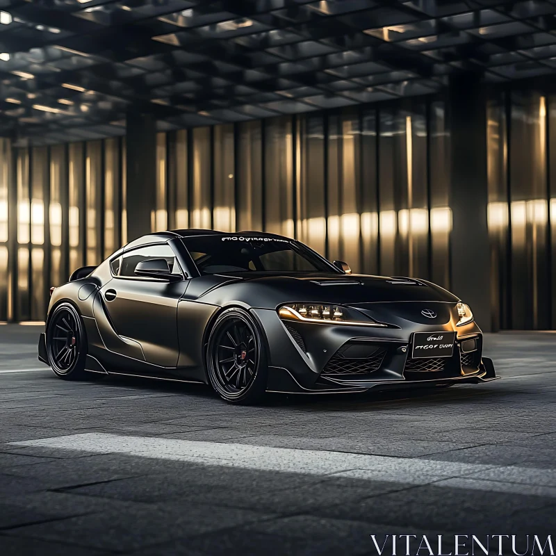 Modern Sports Car with Matte Black Finish Modern Sports Car with Matte Black Finish
