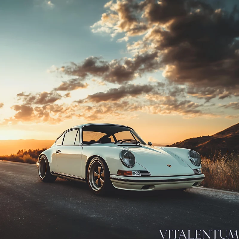 Vintage Car at Sunset