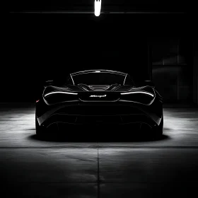 Luxury Supercar Silhouette in Garage