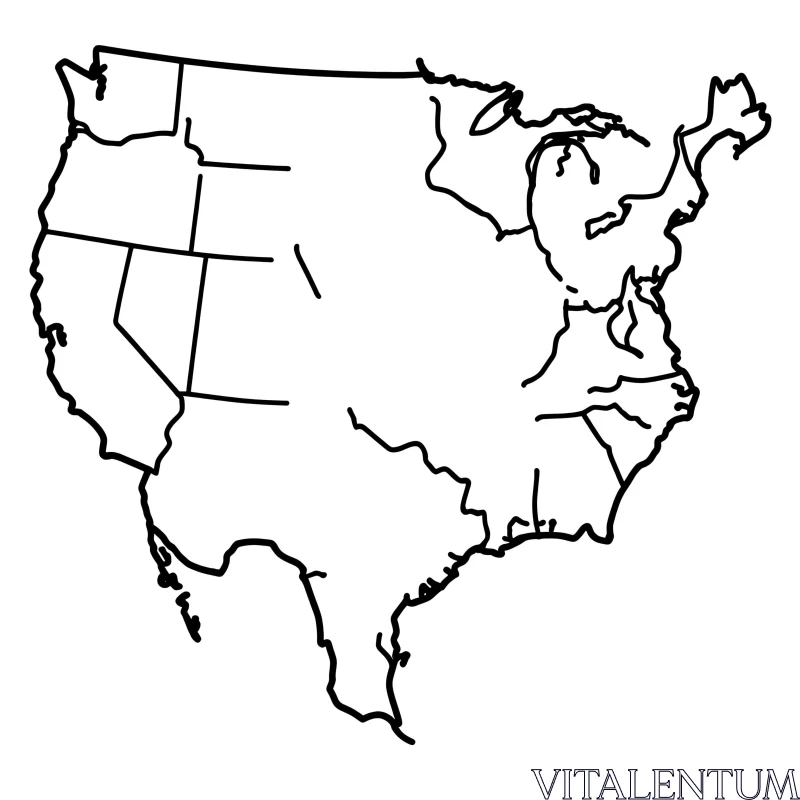 USA Outline Map with State Boundaries USA Outline Map with State Boundaries