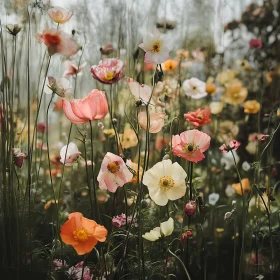 Vivid Floral Garden of Poppies