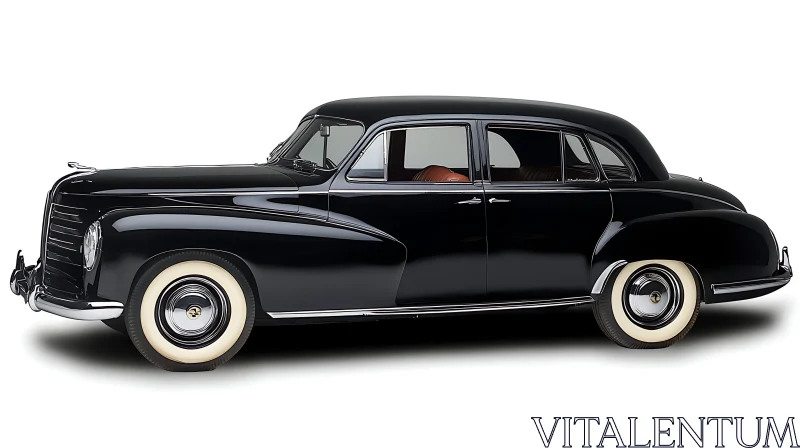 Classic Luxury Black Sedan with Chrome Accents AI Image