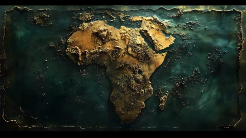 Abstract Relief Art of African Continent