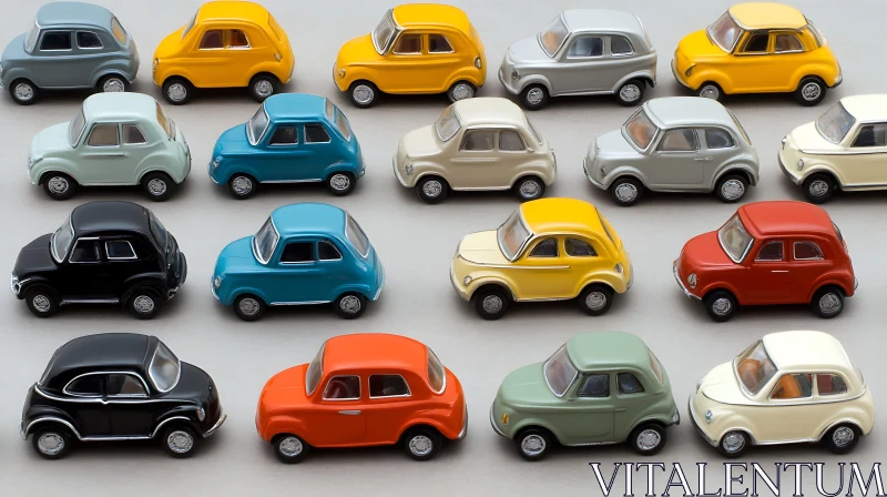 Retro Vintage Mini Cars Collection AI Image