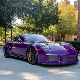 Luxurious Purple Sports Car with Aerodynamic Design