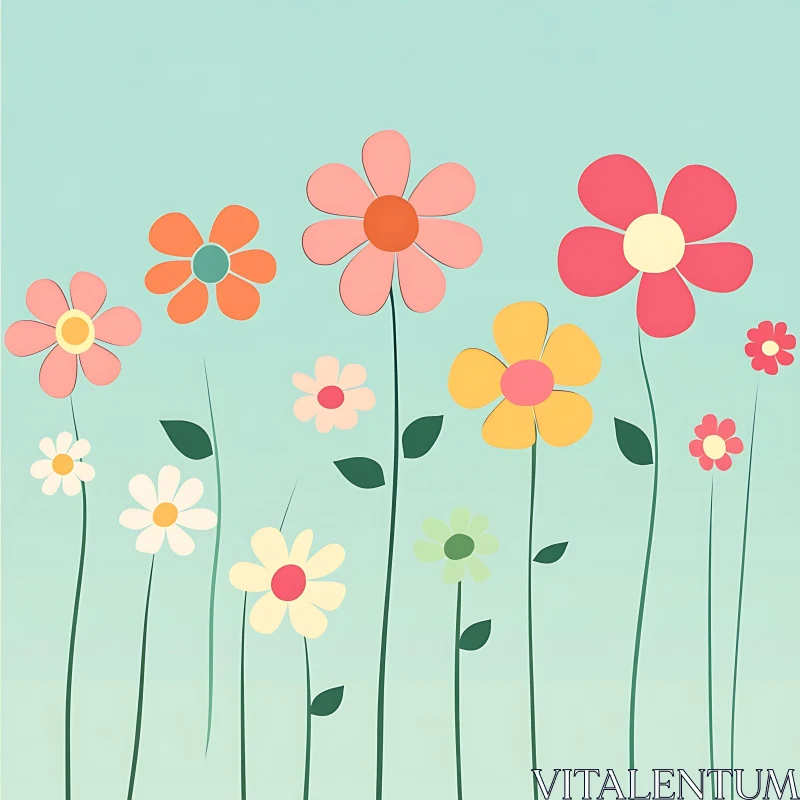 AI ART Simple Geometric Flower Art