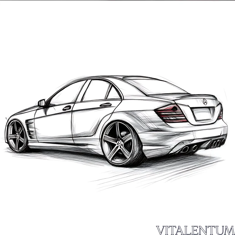 Sleek Modern Car Sketch AI Image