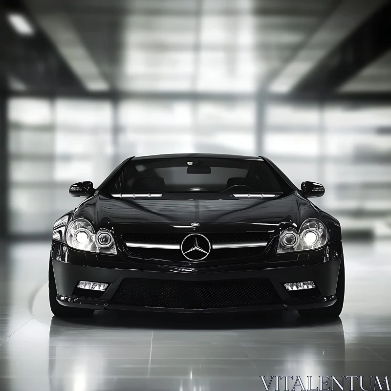 Black Luxury Car with Glossy Finish AI Image