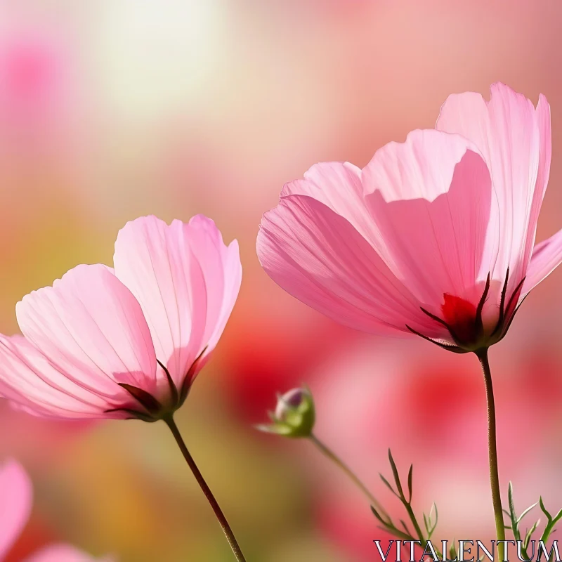 AI ART Pink Petaled Floral Beauty