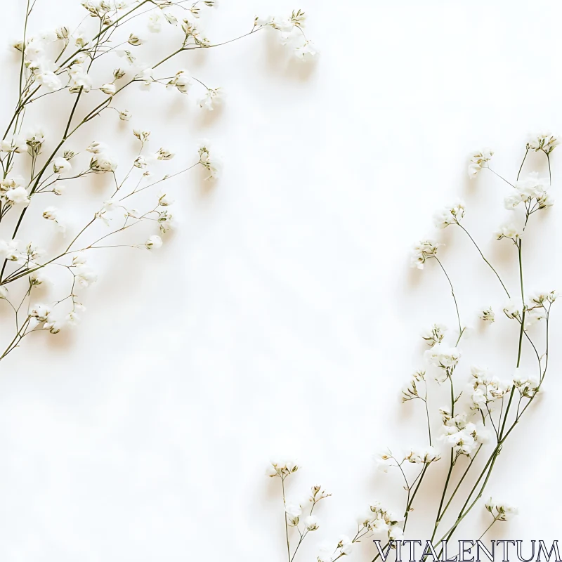 Elegant White Blossoms on Smooth Background AI Image