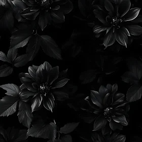 Intricate Dark Floral Art with Subtle Lighting