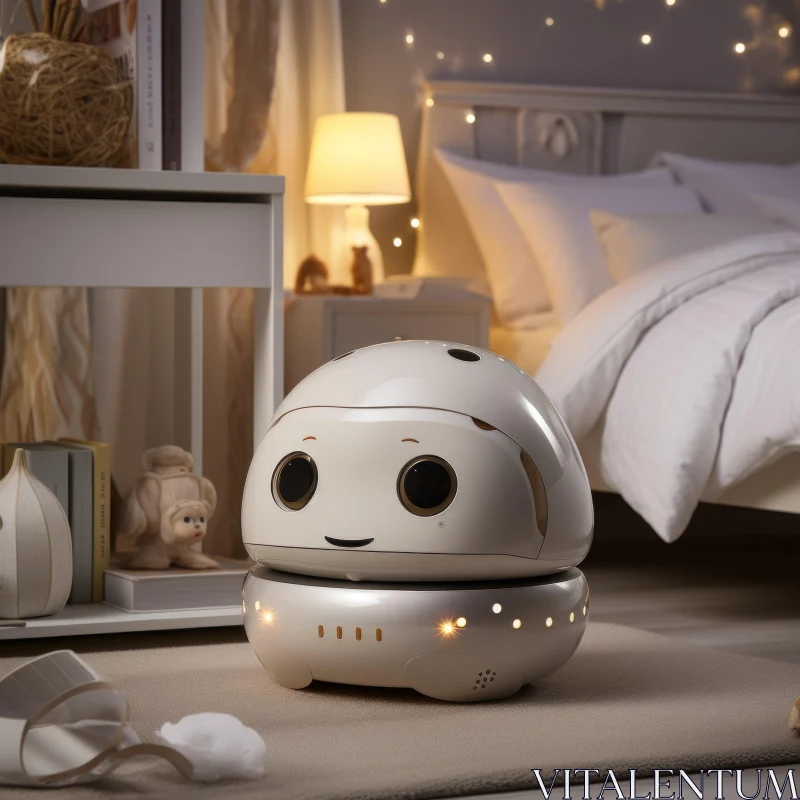 Little Buddy - A Festive Robot in a Dreamlike Bedroom AI Image