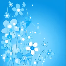 Blue Floral Abstract Art