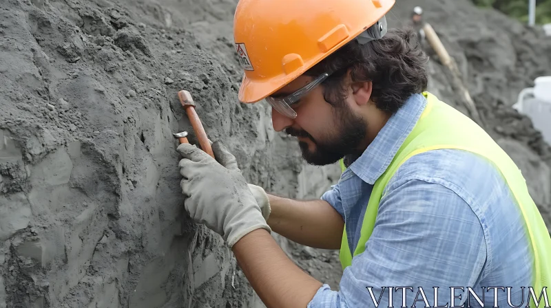 Geologist in Action at Survey Site AI Image