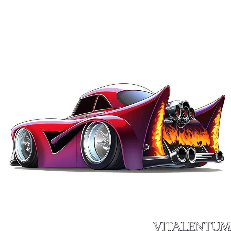 AI ART Artistic Render of a Retro Custom Car