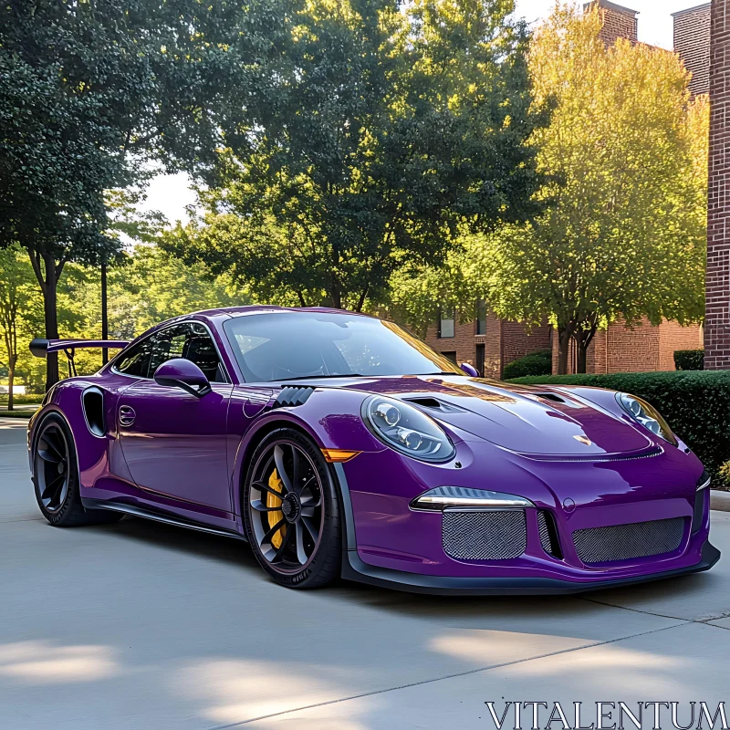 Luxurious Purple Sports Car with Aerodynamic Design AI Image