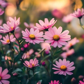 Serene Pink Flowers in Garden