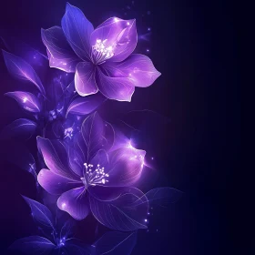 Ethereal Glowing Purple Flowers