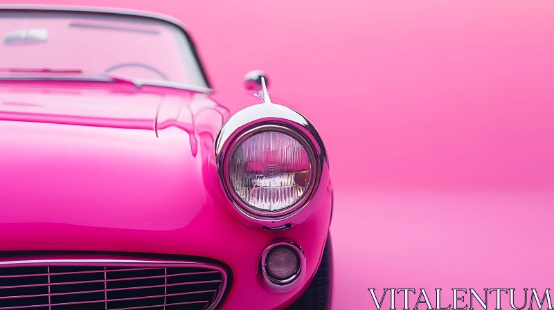 Pink Vintage Classic Car Front AI Image