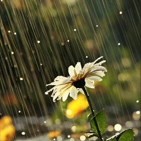 Daisy Flower in Rainy Weather