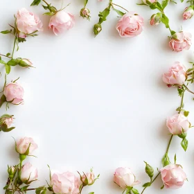 Elegant Pink Roses Forming a Natural Border