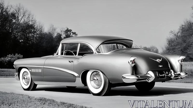 Classic Automobile with Polished Chrome Details AI Image