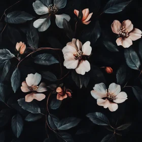 Delicate Flowers with Contrasting Leaves