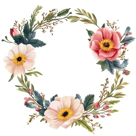 Botanical Floral Wreath Decoration