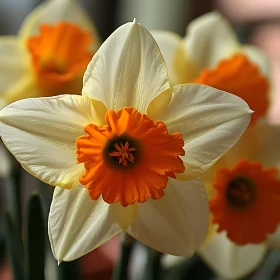 Close-up Image of a Blooming Daffodil Flower