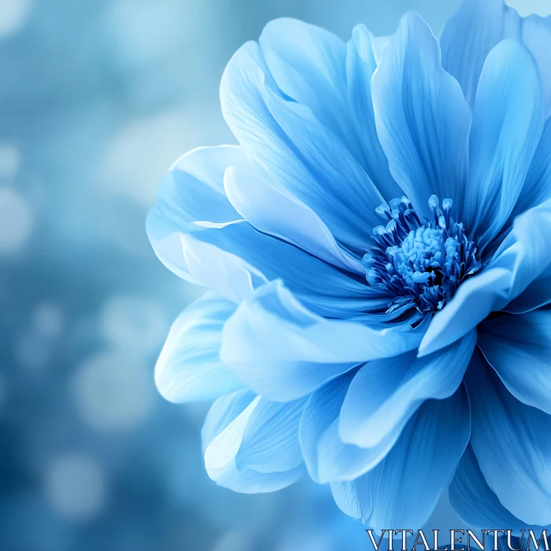 Macro Shot of Blue Blossom AI Image