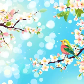 Bird and Blossoms Illustration