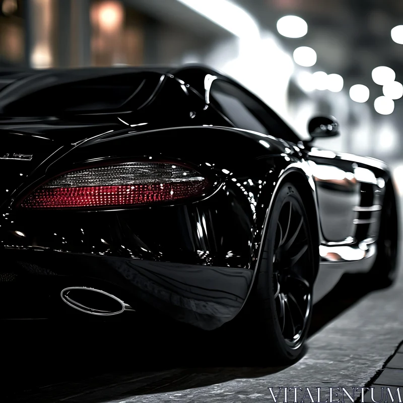 Elegant Modern Black Sports Car AI Image