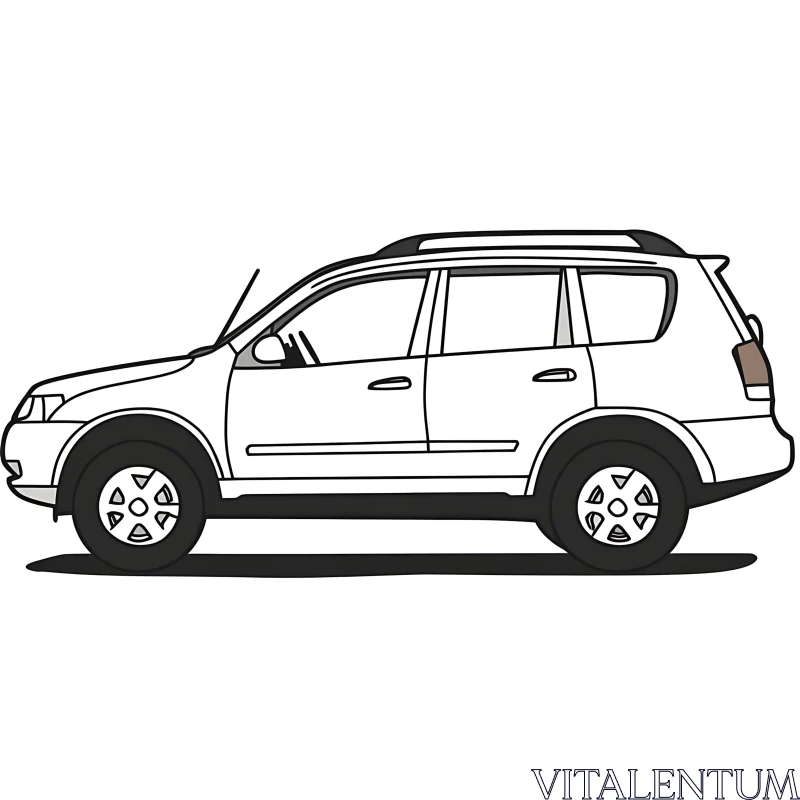 Sleek Design of a Modern SUV in Line Art AI Image