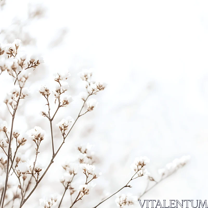 Tranquil Blossom of White Flowers AI Image