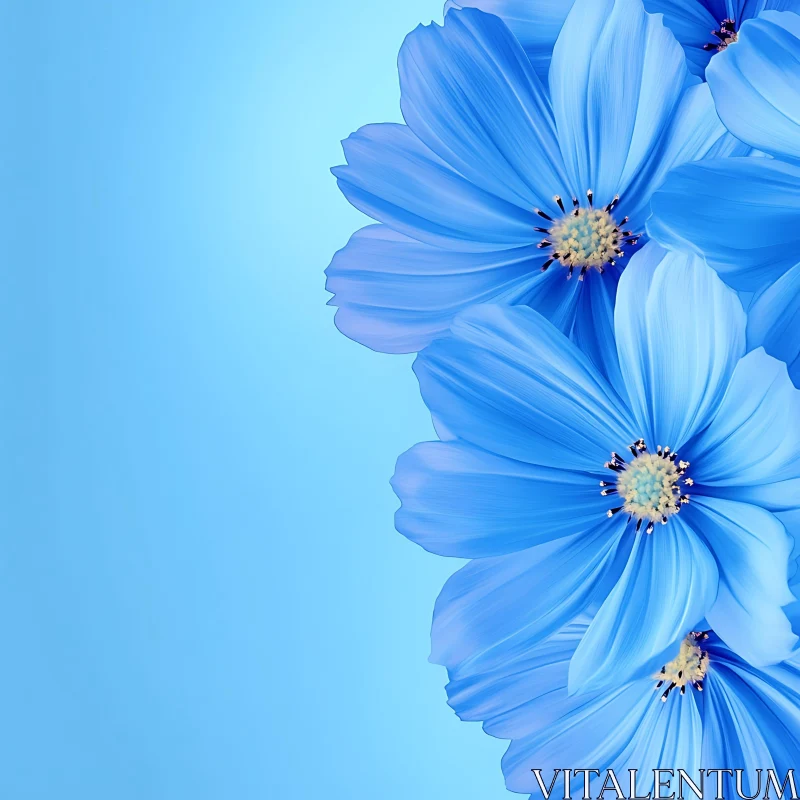 Stunning Blue Flowers in Full Bloom AI Image