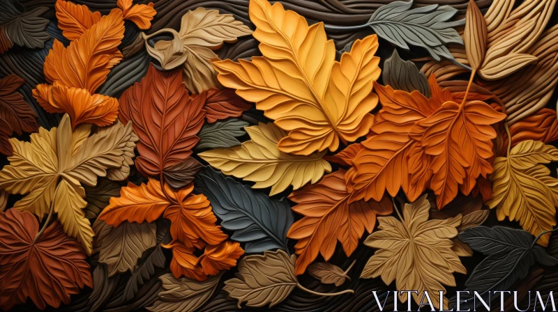 3D Autumn Leaves Collage: An Artistic Celebration of Fall AI Image