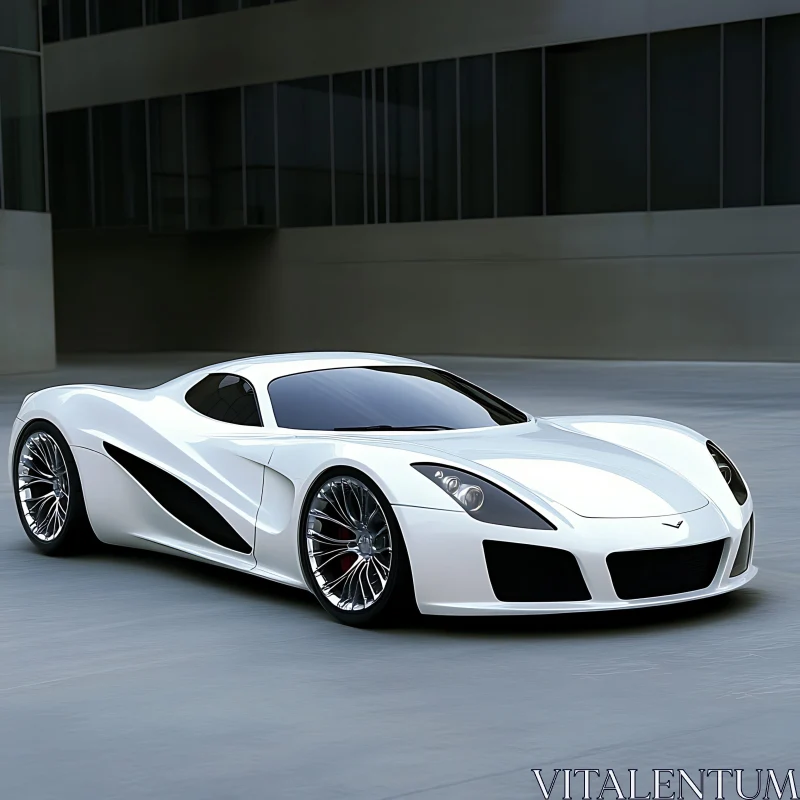 Luxurious White Sports Car AI Image