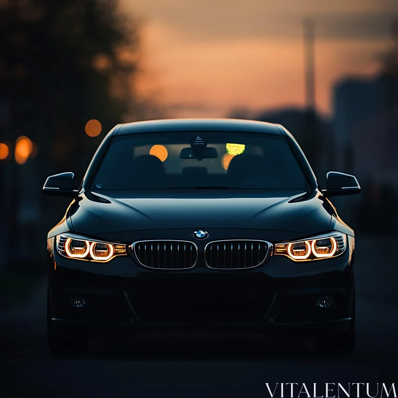 Modern Car Against Evening Sky AI Image