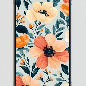 Floral Patterned Smartphone Screen