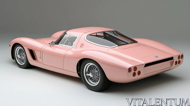 Sophisticated Pink Vintage Car AI Image