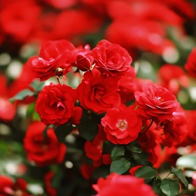 Lush Red Roses Displaying Natural Beauty