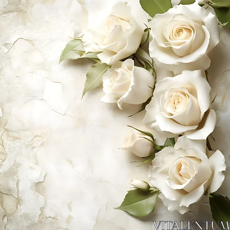 Serene White Rose Blossoms AI Image