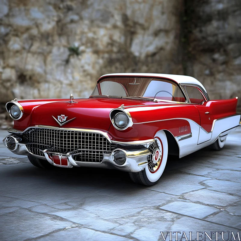 Elegant Classic Car with Chrome Details AI Image