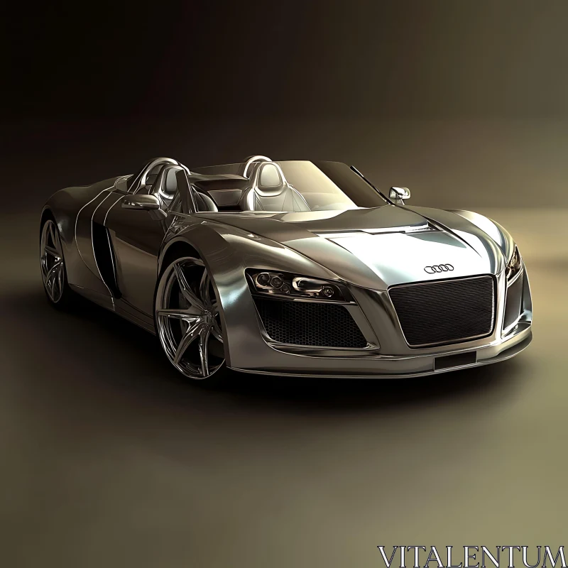 Sleek Chrome Luxury Car AI Image